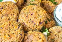 Greek Chickpea Patties: Mediterranean Dinner with Tzatziki Option