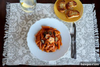 Creamy Shrimp & Mushroom Pasta Recipe with Garlic Wine Sauce