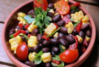 Fresh Corn, Black Bean & Tomato Salad with Zesty Lime Dressing