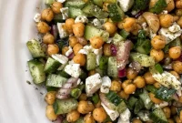 Chilled Greek Bean Salad with Feta and Lemon Herb Dressing