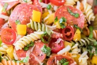 Zesty Pepperoni Pasta Salad with Tomatoes and Mozzarella