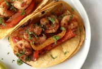 Sheet Pan Shrimp Fajitas with Peppers and Lime Butter