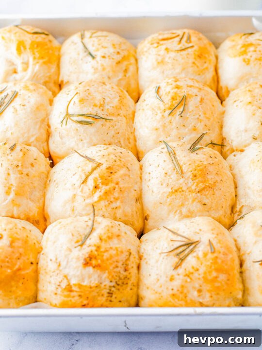 Garlic Herb Rolls in a baking dish.