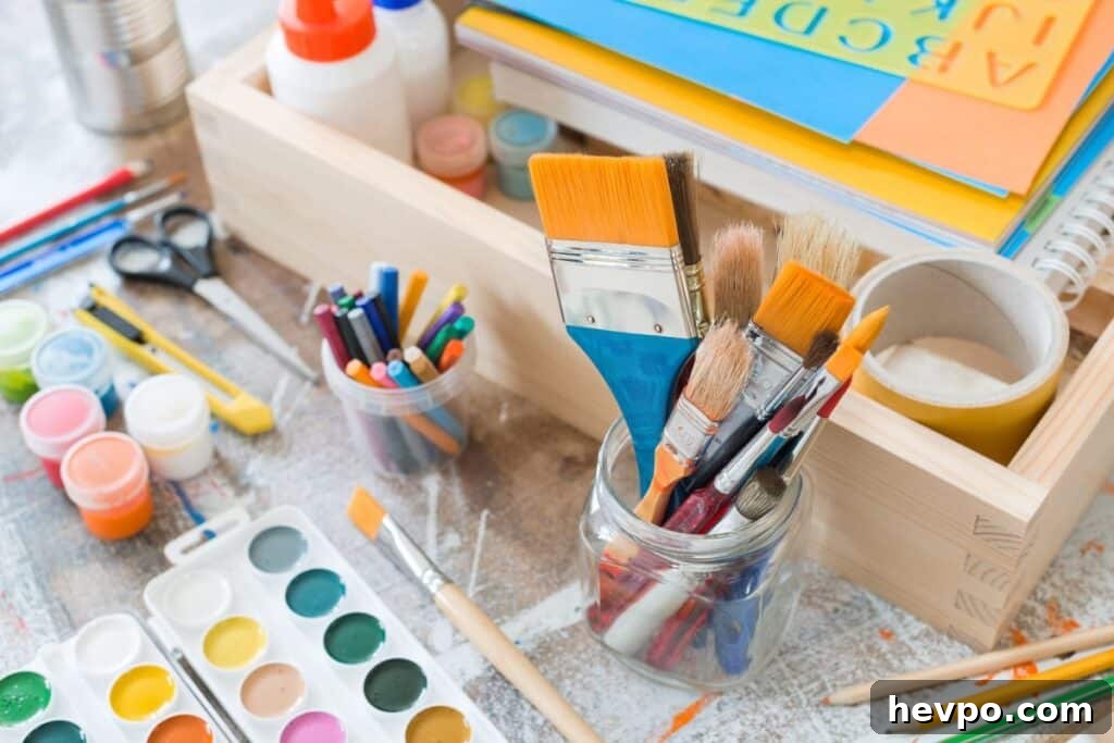 a selection of craft supplies for kids
