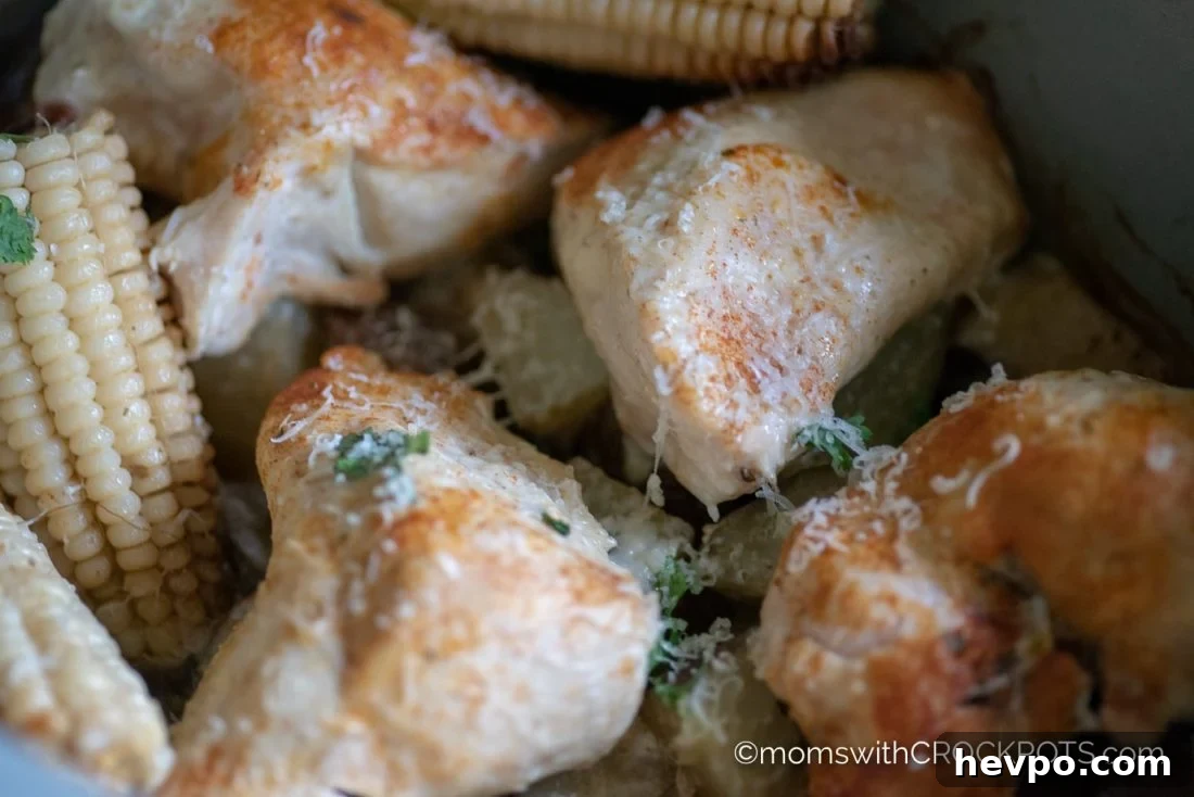 Garlic Parmesan Slow-Cooker Chicken with Potatoes 3 Crockpot Garlic Parmesan Chicken & Potatoes