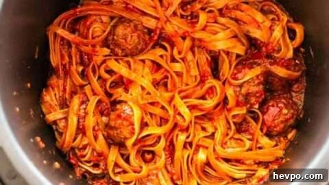 Instant Pot pasta and meatballs