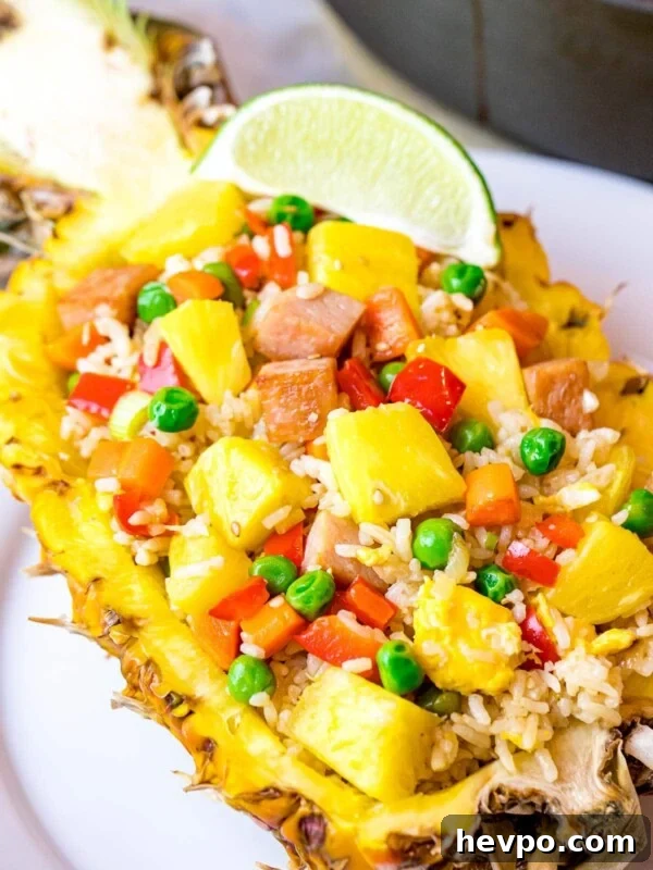 How to Make Spam Musubi: Simple Hawaiian Rice and Nori Snack 9 Pineapple fried rice with pineapples and ham served in a pineapple bowl
