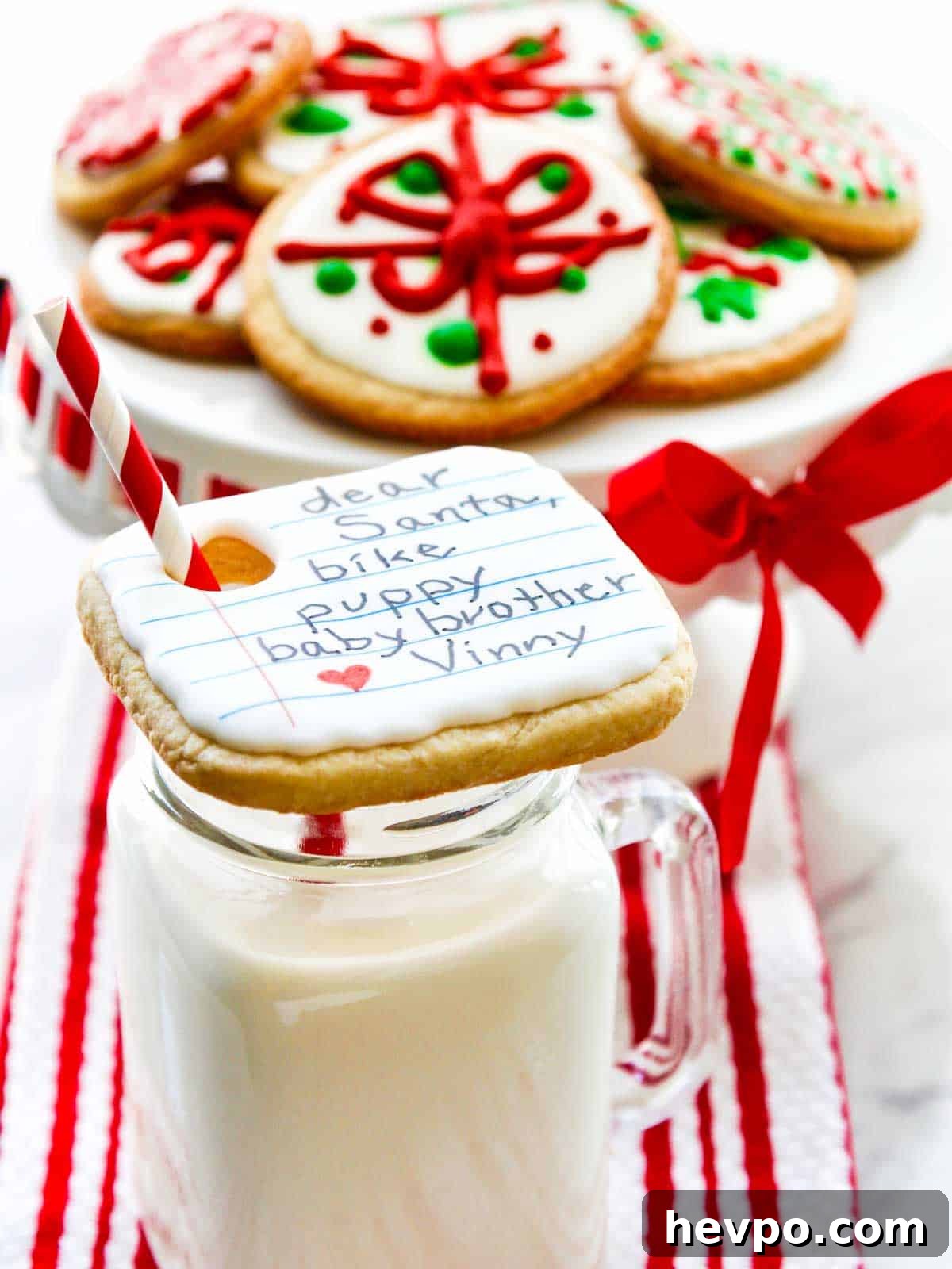 Santa's cookies with a wish list