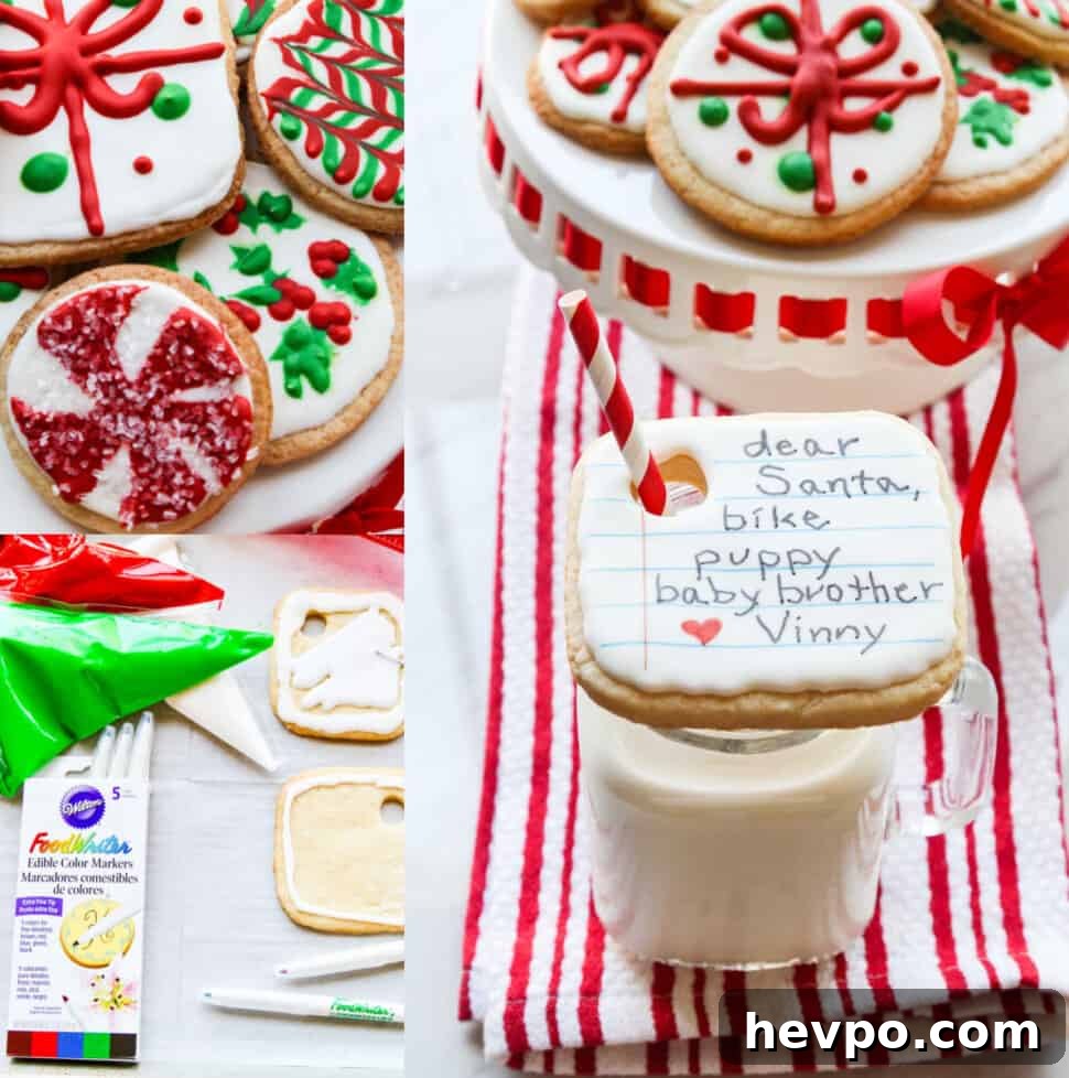 Collage of Santa cookies