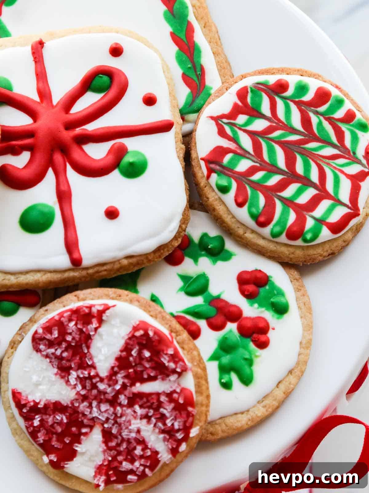 Decorated Christmas sugar cookies