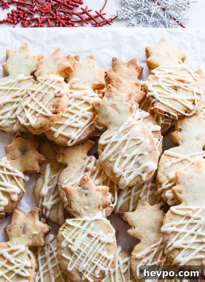 Peppermint macadamia shortbread cookies