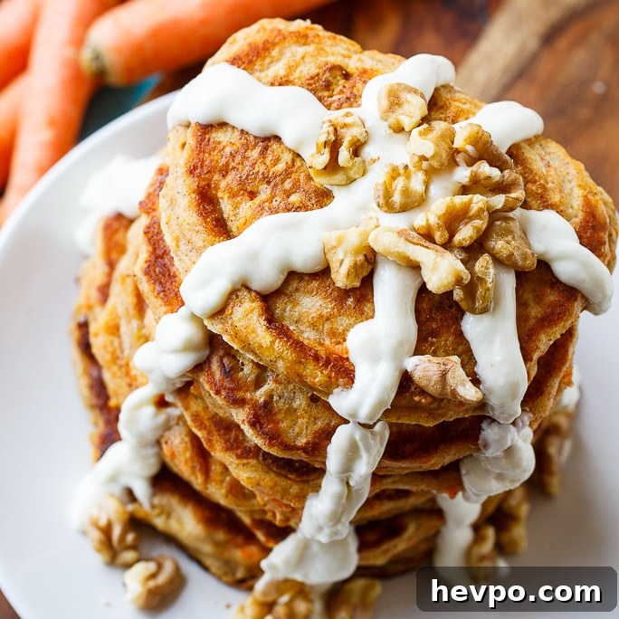 Carrot Coffee Cake Recipe with Spiced Streusel Topping 6 Carrot Cake Pancakes with Cream Cheese Glaze