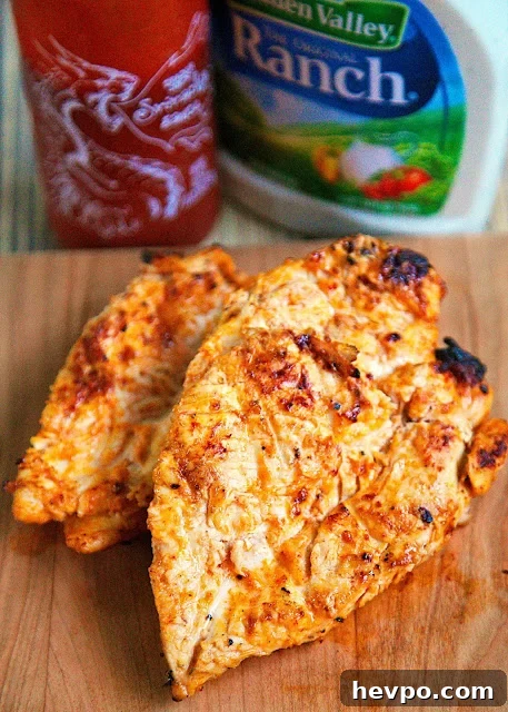 Crispy Sriracha Ranch Chicken Sandwich Recipe 3 Sriracha Ranch Chicken Recipe - only 3 ingredients, including the chicken! Not super spicy even though there is a good amount of Sriracha - can increase or decrease depending on your personal preference. Great tasting chicken recipe!