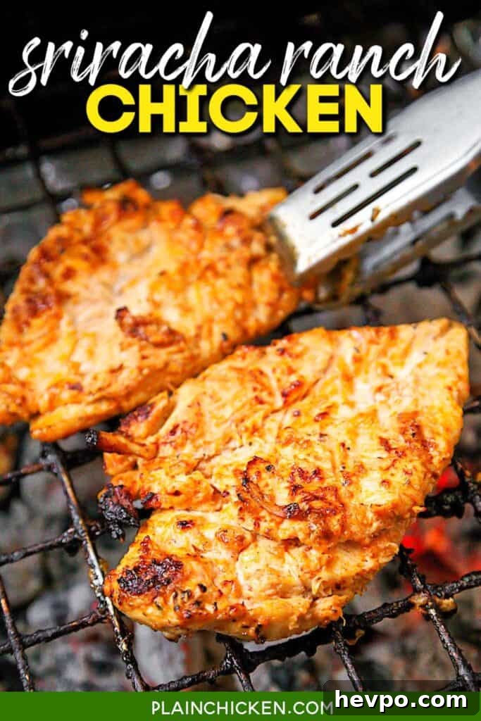 Crispy Sriracha Ranch Chicken Sandwich Recipe 5 cooking chicken on the grill