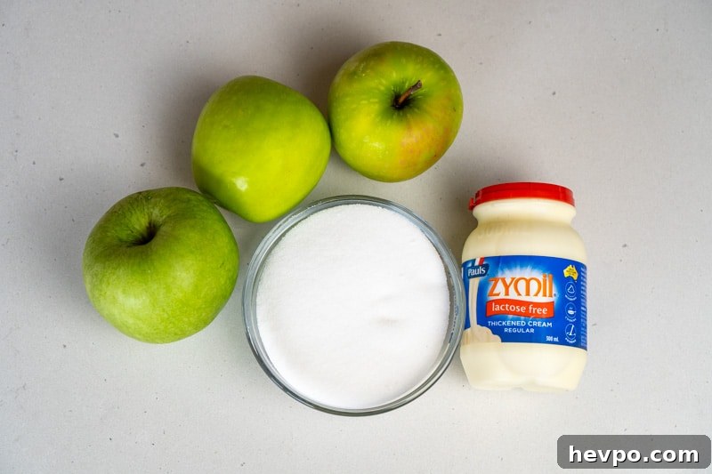 Key ingredients for this caramel apples recipe