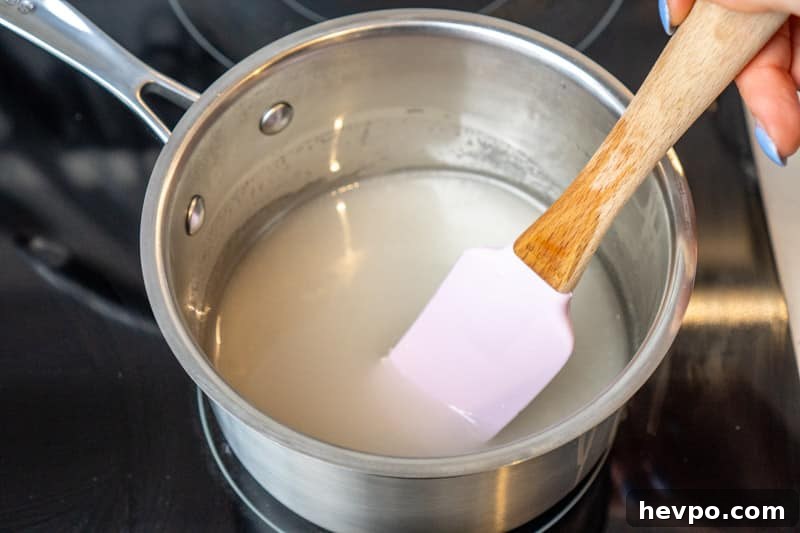Stirring the syrup mixture
