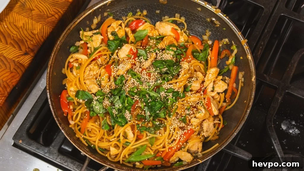 Homestyle Chicken Noodle Stir-Fry That Beats Takeout 6 a one pan chicken noodle stir fry recipe featuring fresh veggies.