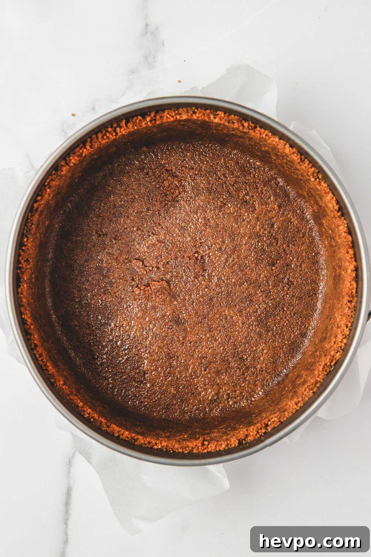 Biscoff Cookie Crust Recipe for Pies & Cheesecakes 2 biscoff crust pressed into a springform pan