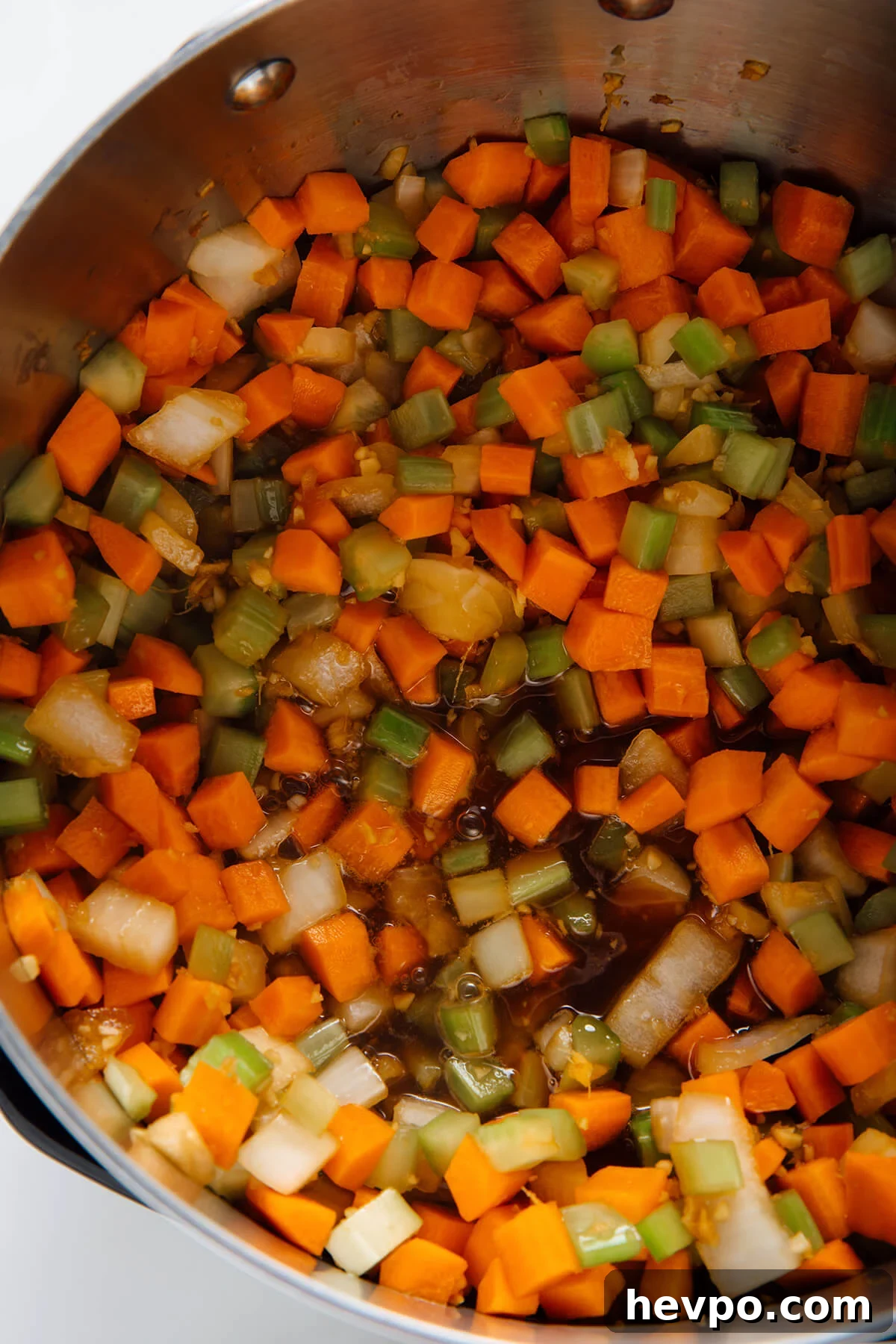 cooked veggies in pot