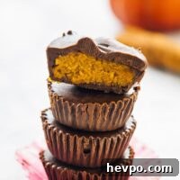 Four chocolate cups stacked on top of each other.