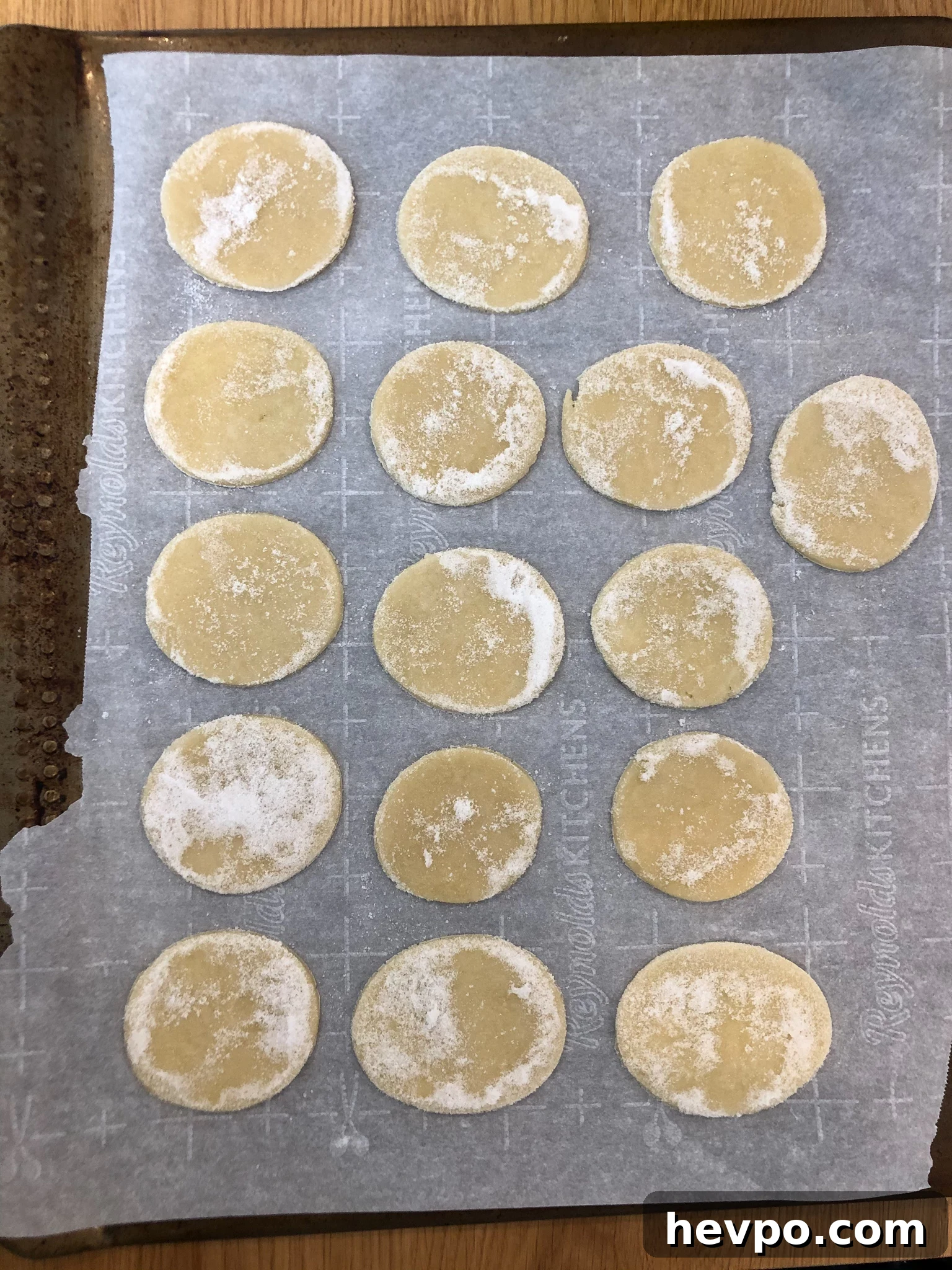 French Waffle Cookies Recipe — Crisp, Buttery Homemade Wafers 11 Cookies on a prepared baking sheet