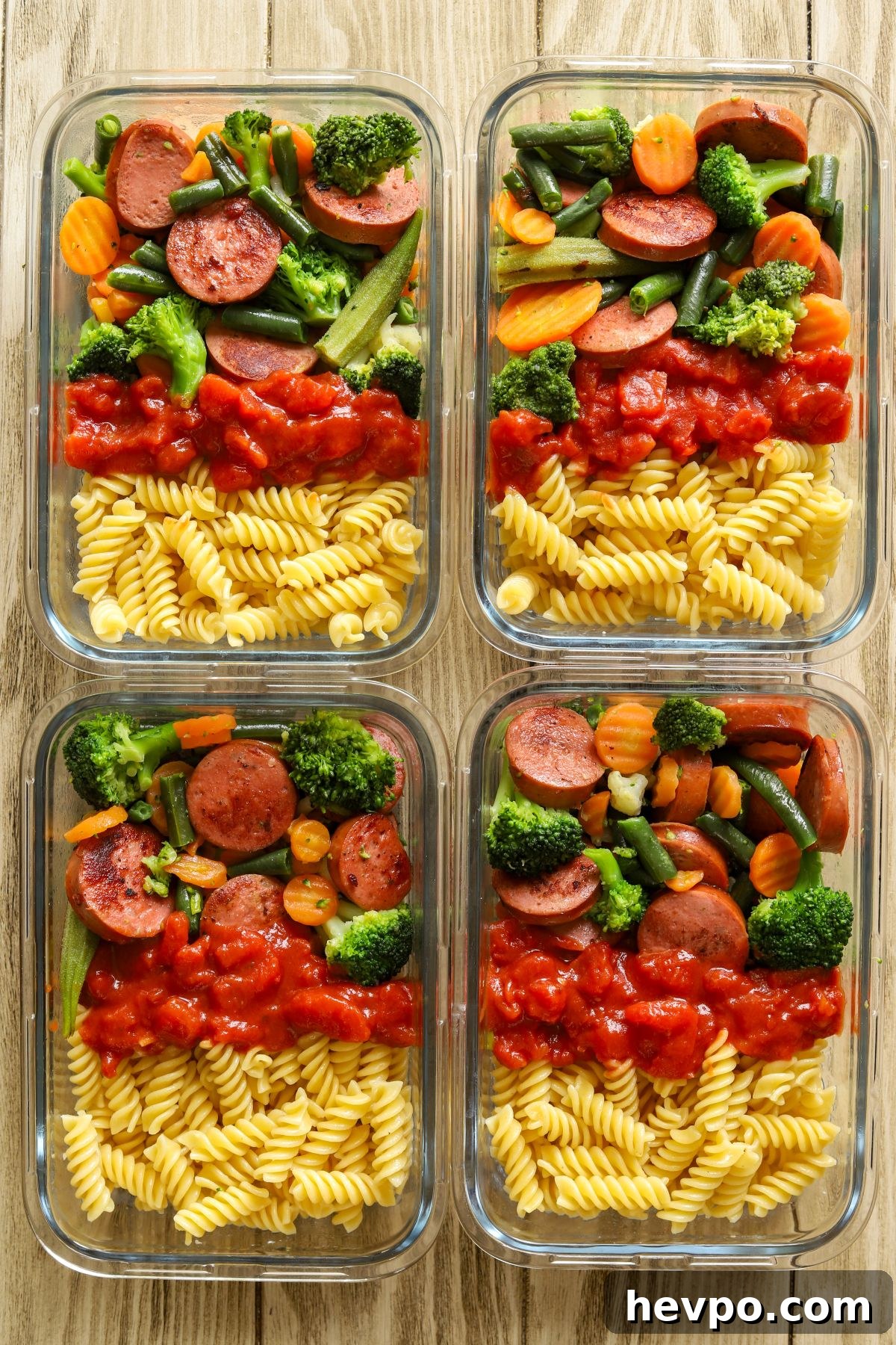 Chicken Sausage Pasta Meal Prep