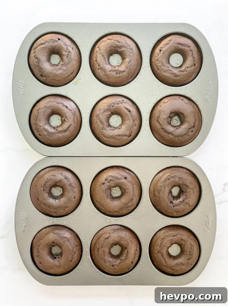 Baked Chocolate Peppermint Donuts Recipe for the Holidays 13 after baked