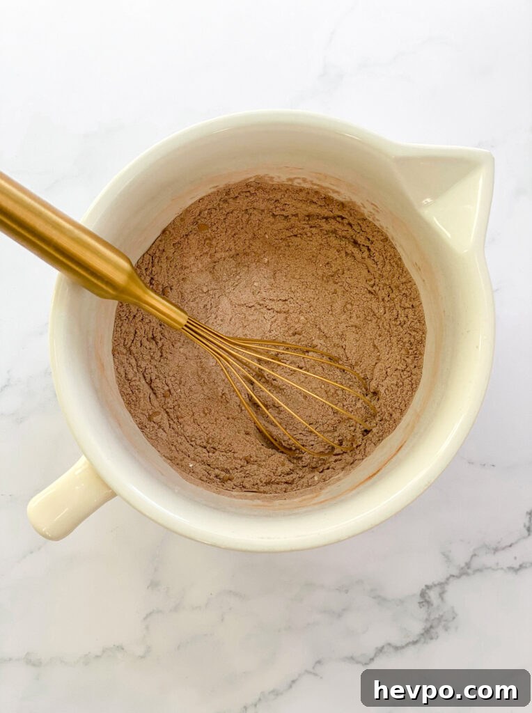 Baked Chocolate Peppermint Donuts Recipe for the Holidays 7 dry ingredients mixed