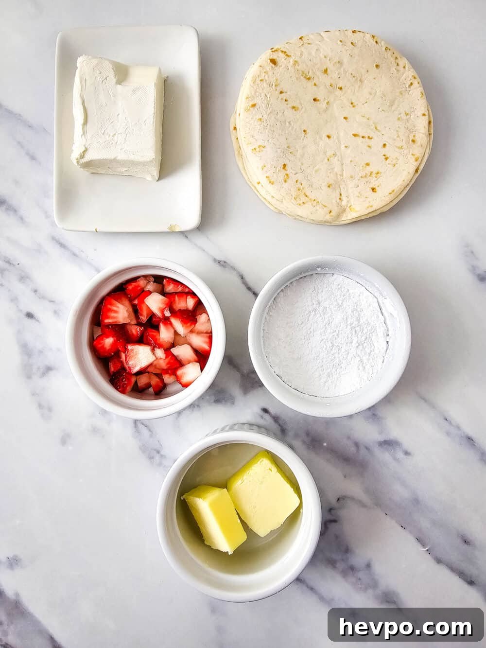 ingredients for Keto Air Fryer Strawberry Cheesecake Roll Ups