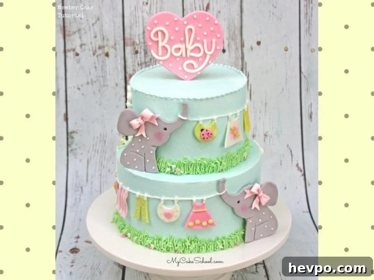 Elephant Clothesline Cake