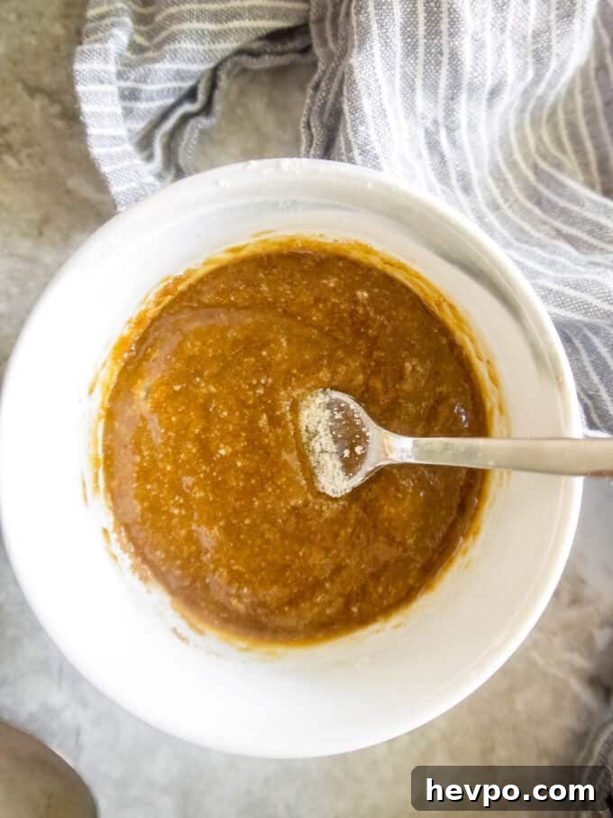 Almond flour mug cookie batter.