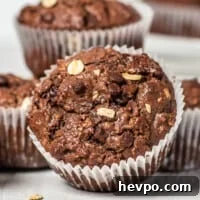 Decadent Chocolate Oatmeal Muffins with Chocolate Chips 4 featured chocolate oatmeal muffins