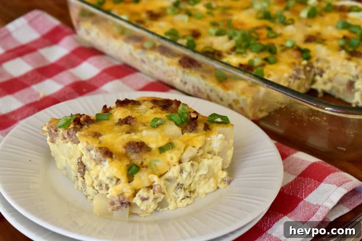 Meal-Prep Breakfast Ideas for Faster, Stress-Free Mornings 5 Sausage Hash Brown Breakfast Casserole.