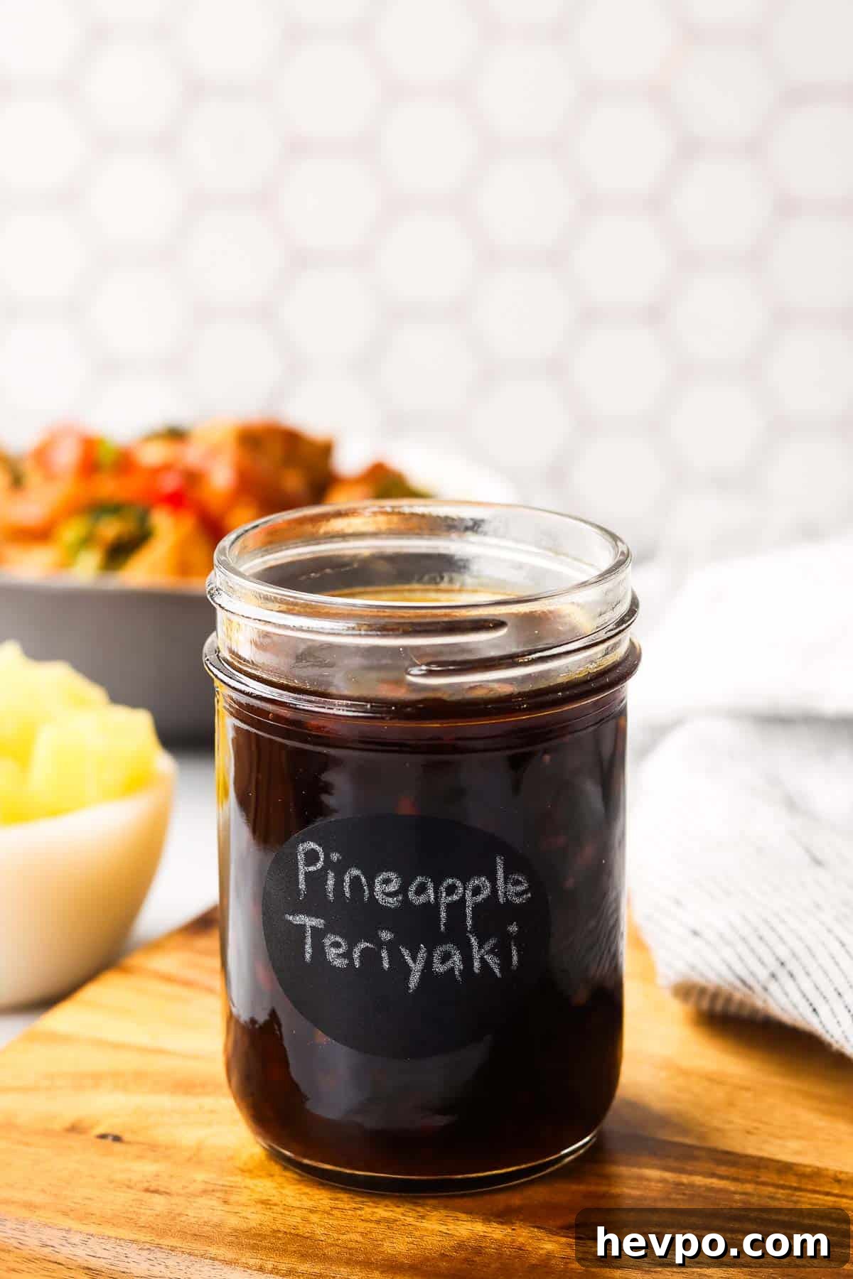 a jar of pineapple teriyaki sauce labelled