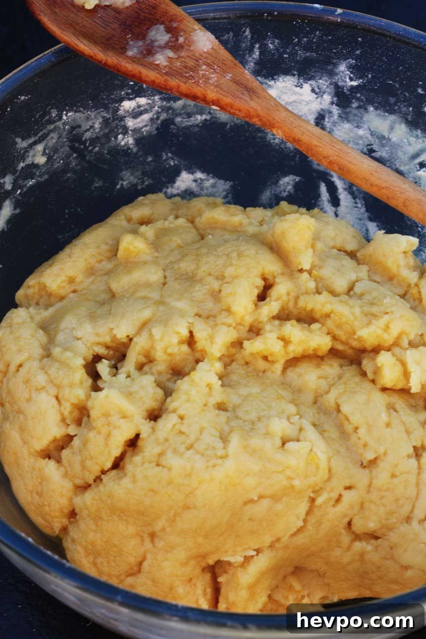 Melomakarona: Traditional Greek Christmas Honey Cookies Recipe 3 A bowl of dough for Greek Christmas honey cookies
