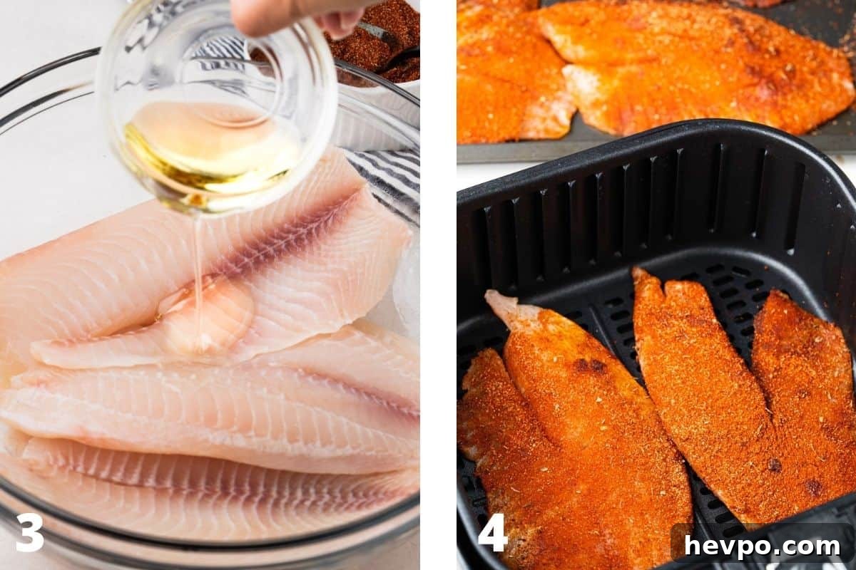 steps for air fryer tilapia