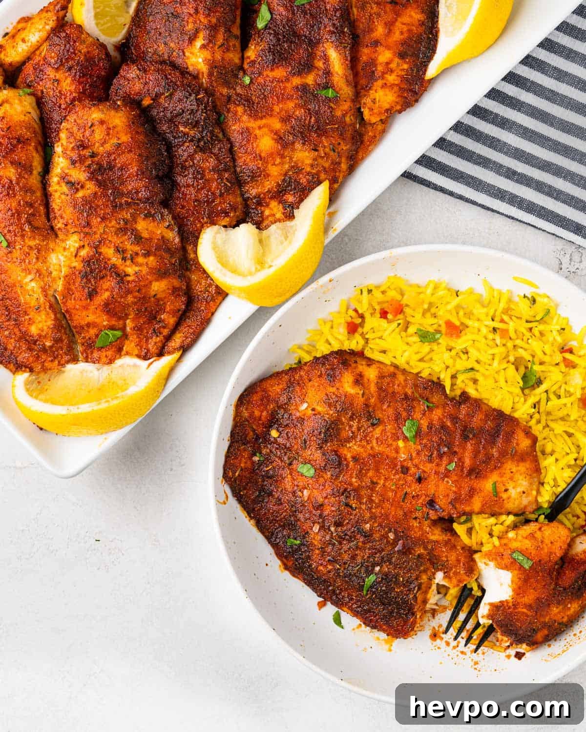 plates of air fried tilapia
