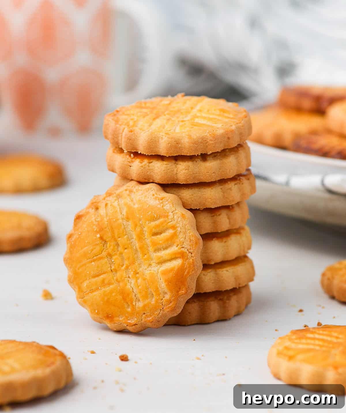 Classic French Sablés Bretons: Irresistible Salted Butter Cookies 8 Stack of cookies.