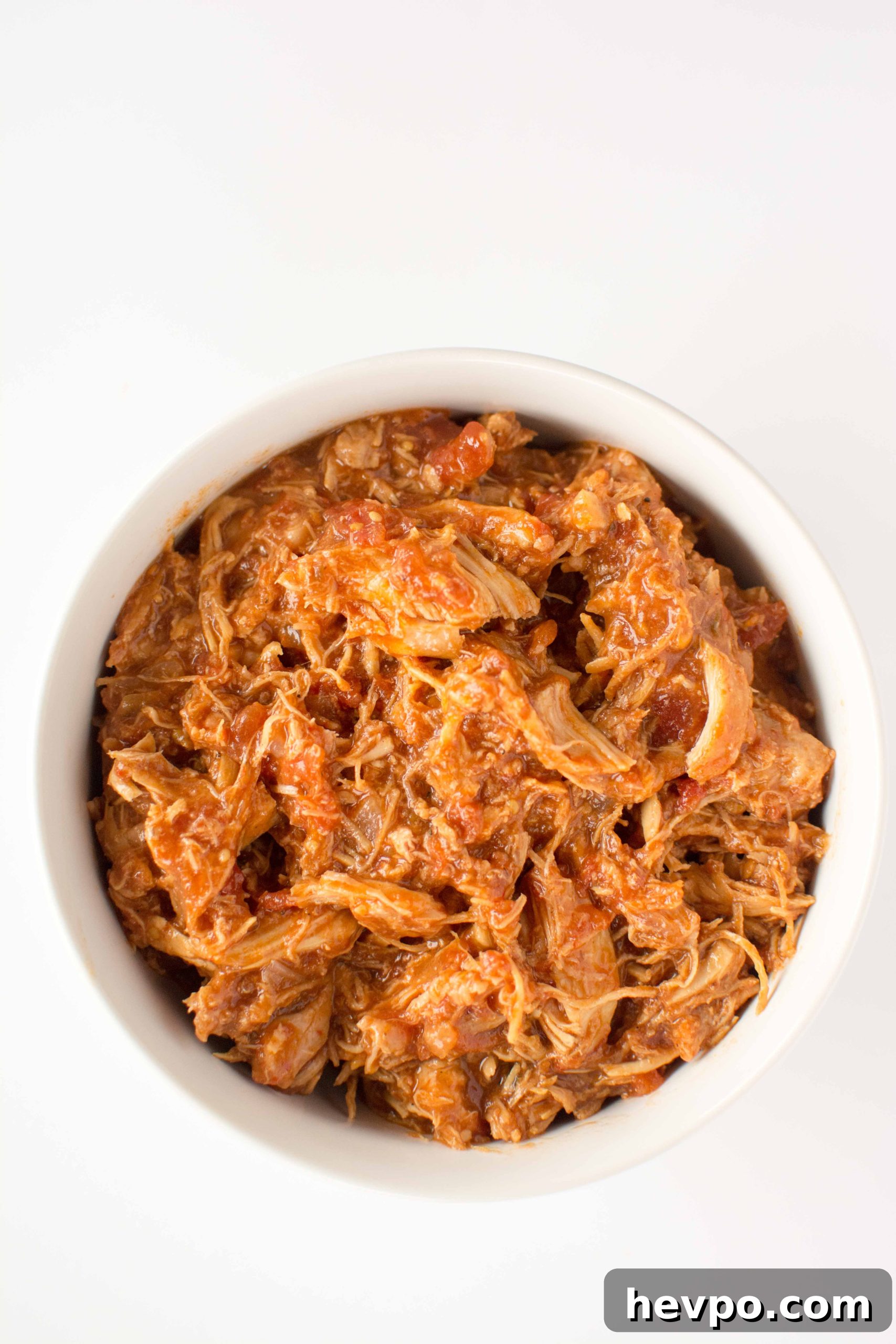 chicken tinga in white bowl