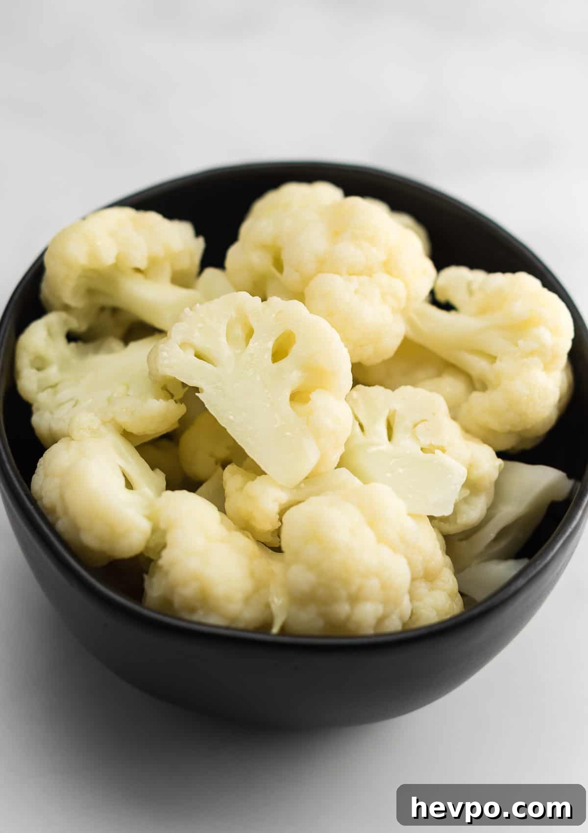 steamed cauliflower in a bowl