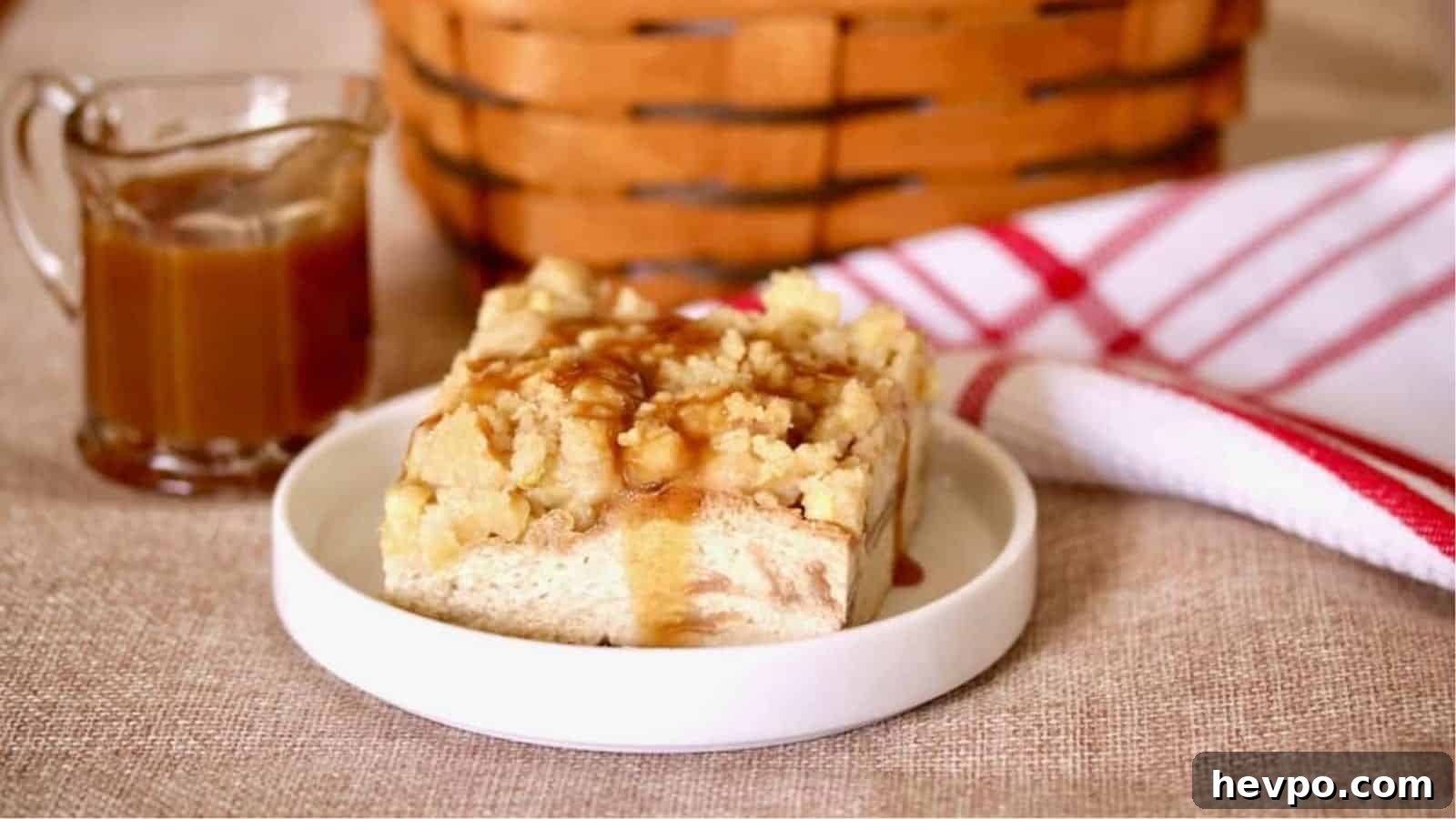 Apple Bread Pudding With Crumble Topping
