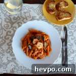 Creamy Shrimp & Mushroom Pasta Recipe with Garlic Wine Sauce 2 img 3050 5