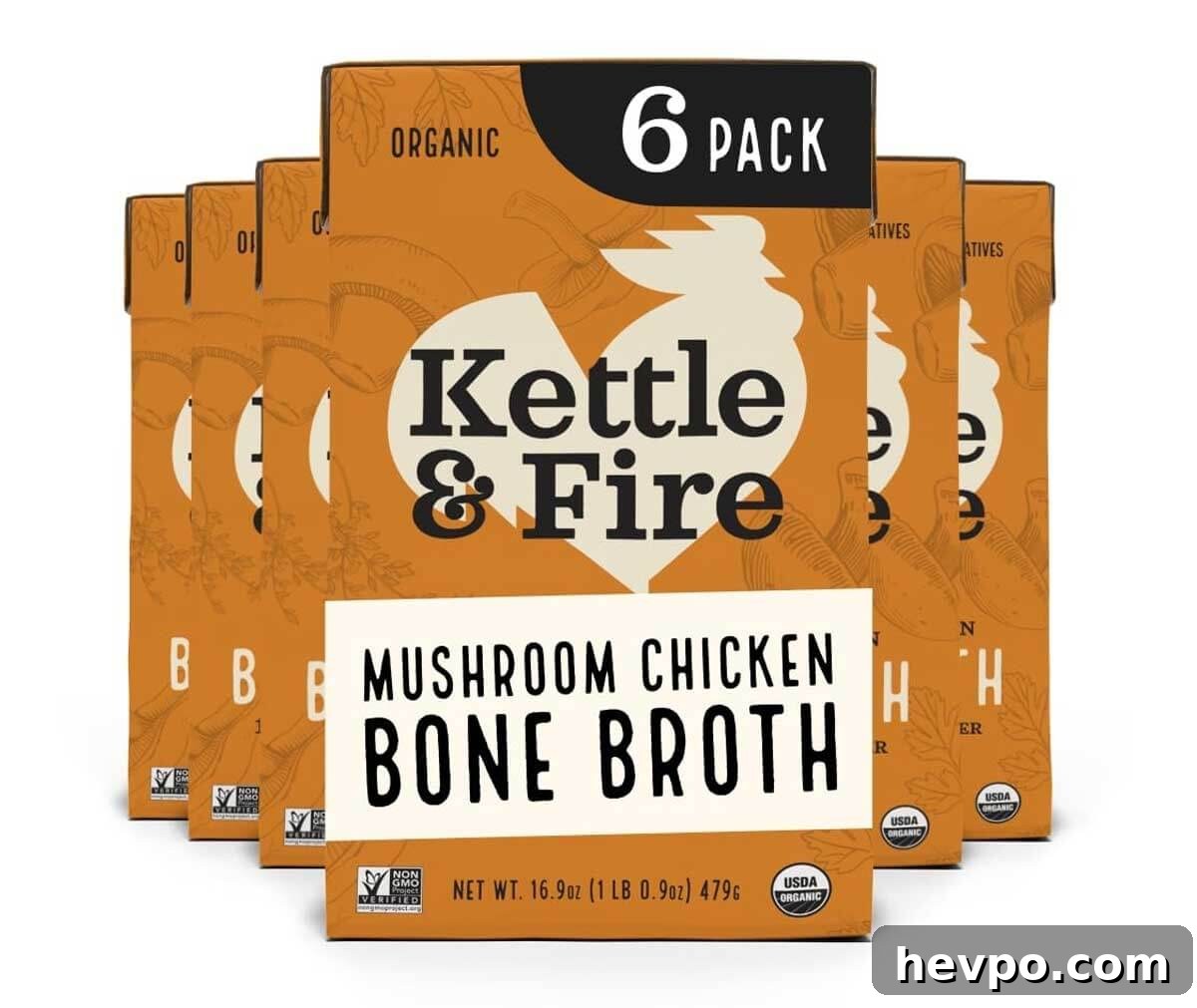 Whole30 Kettle and Fire Mushroom Chicken Bone Broth.