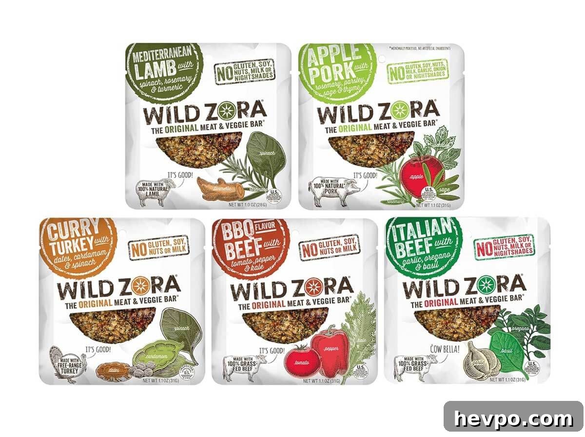 Whole30 Wild Zora Meat and Veggies Bar.