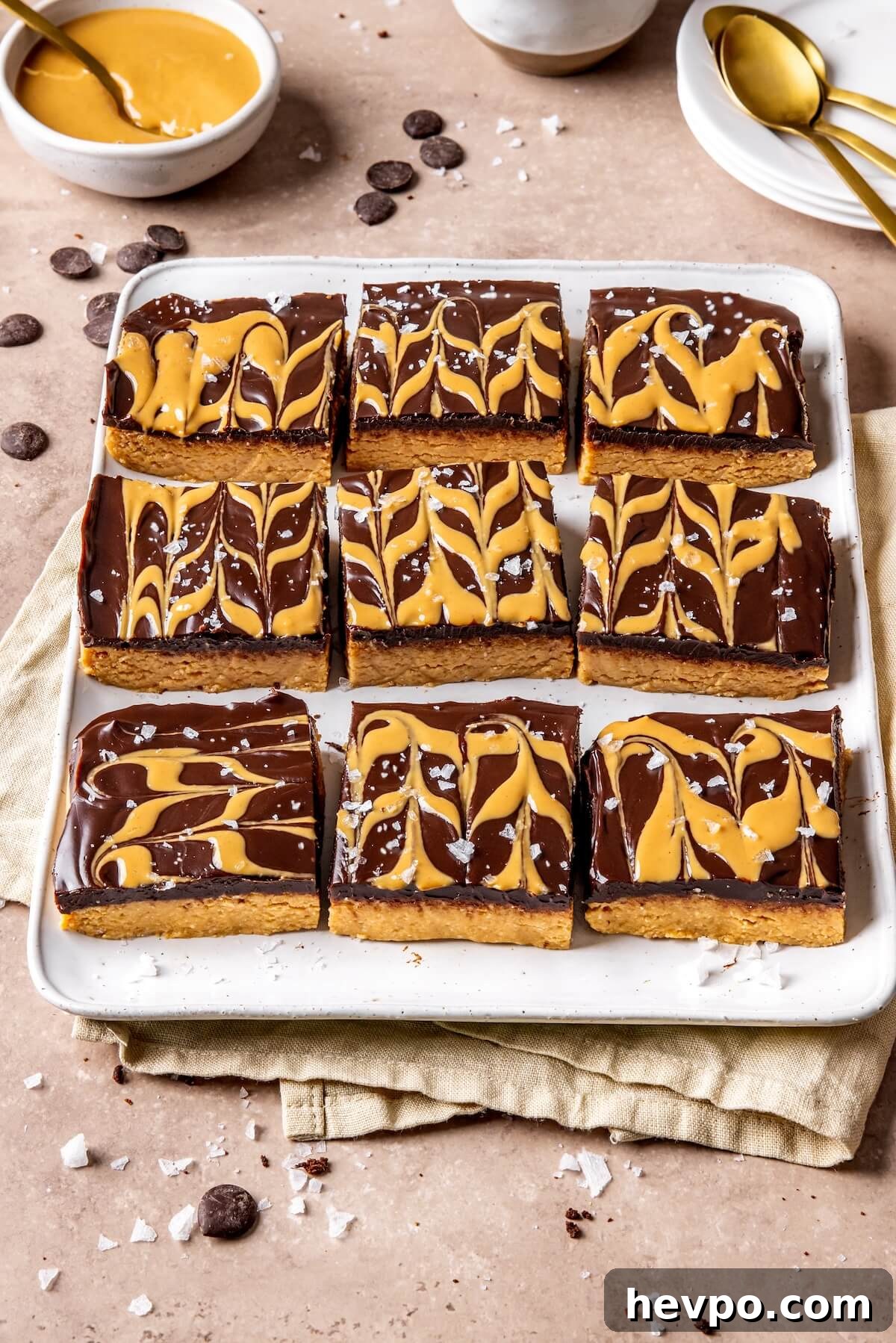 No Bake Peanut Butter Cookie Dough Bars with Chocolate Ganache - Olivia Adriance
