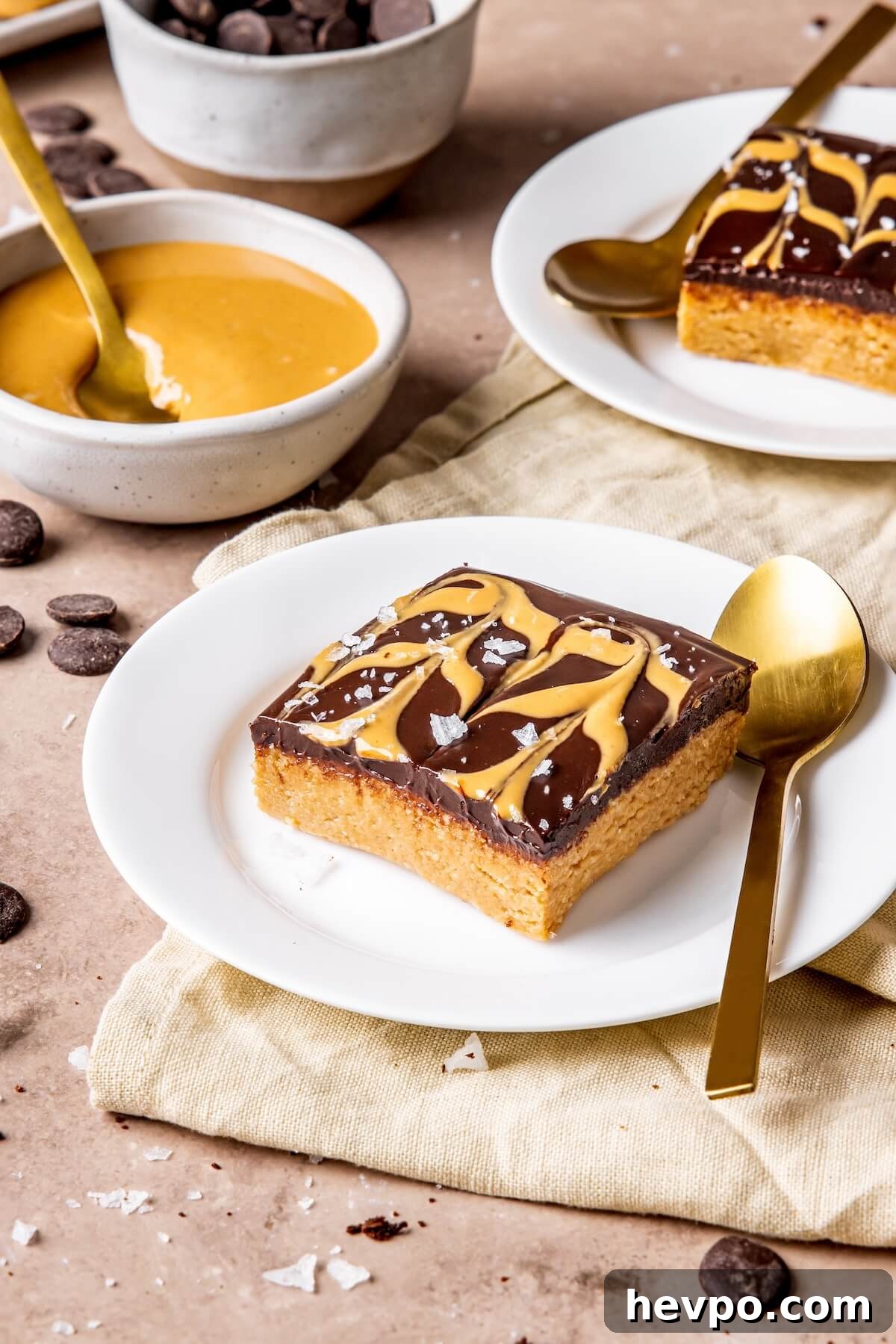 No Bake Peanut Butter Cookie Dough Bars with Chocolate Ganache - Olivia Adriance