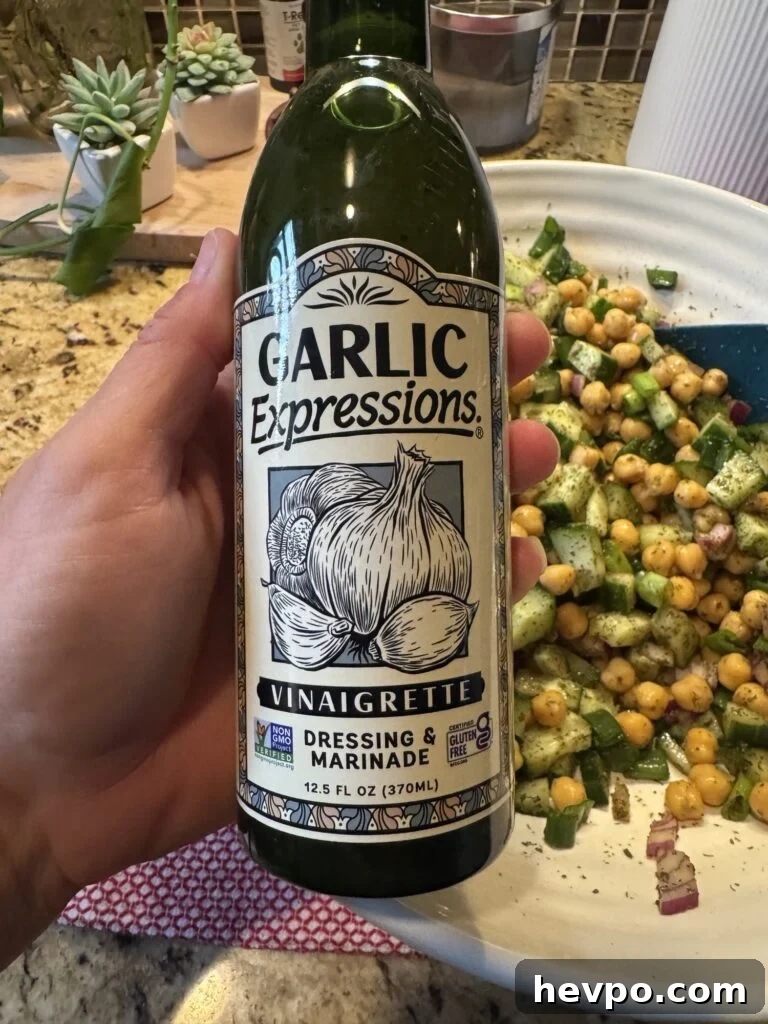 A bottle of Garlic Expressions dressing