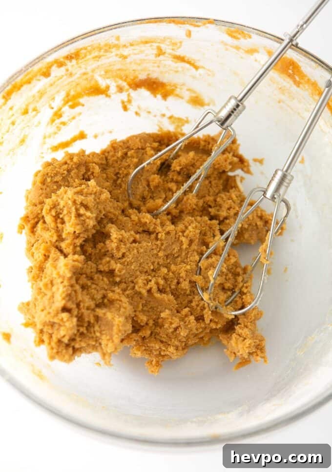 Soft Chewy Pumpkin Snickerdoodle Cookies 7 pumpkin snickerdoodle dough in bowl