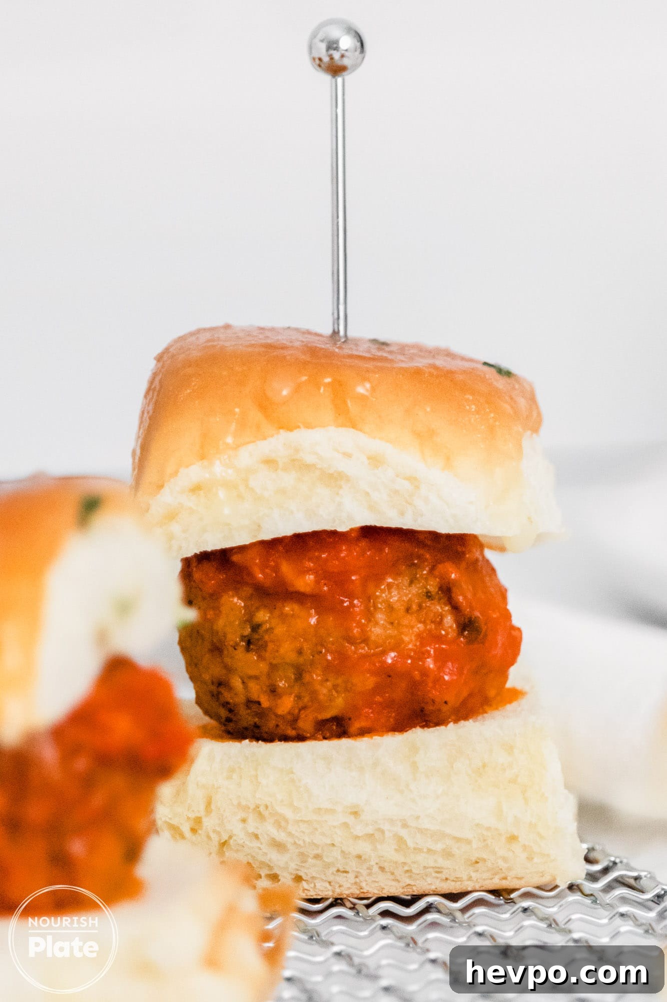 Instant Pot Meatball Sliders Recipe for Quick Weeknight Meals 6 Close up shot of a meatball slider