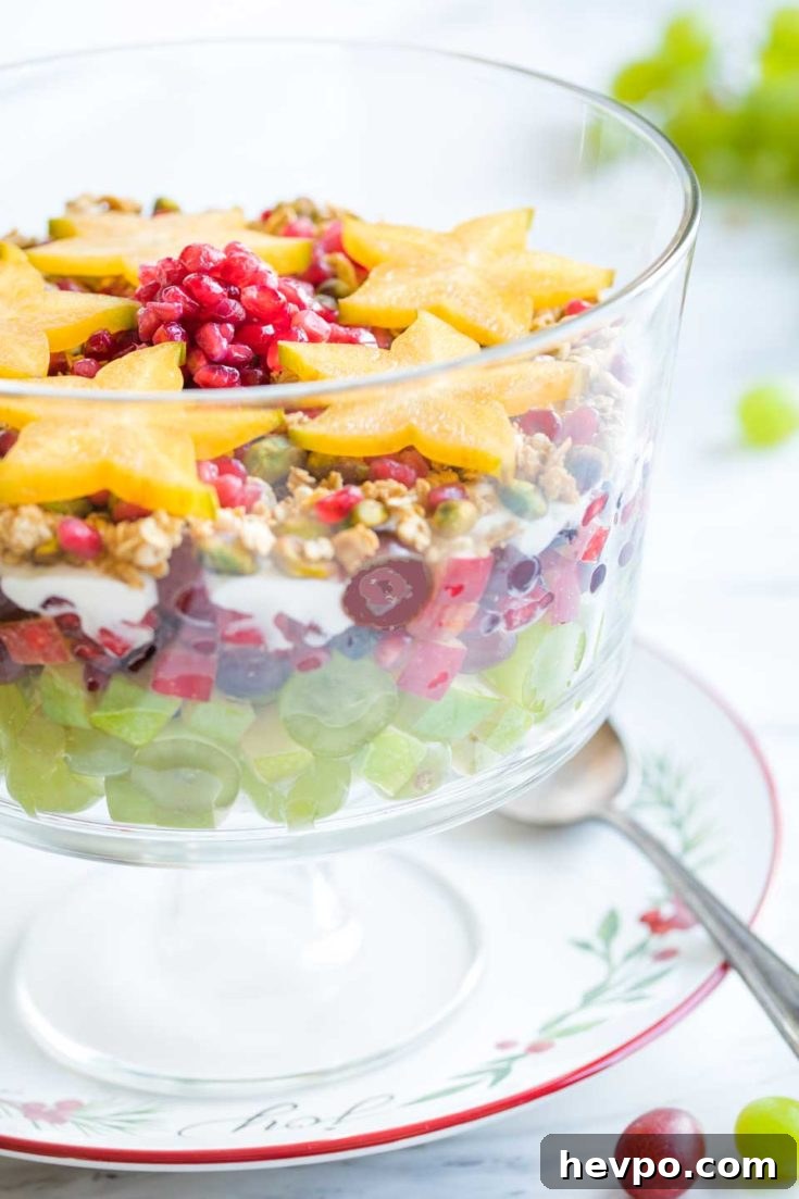 Christmas fruit salad with decorative stars